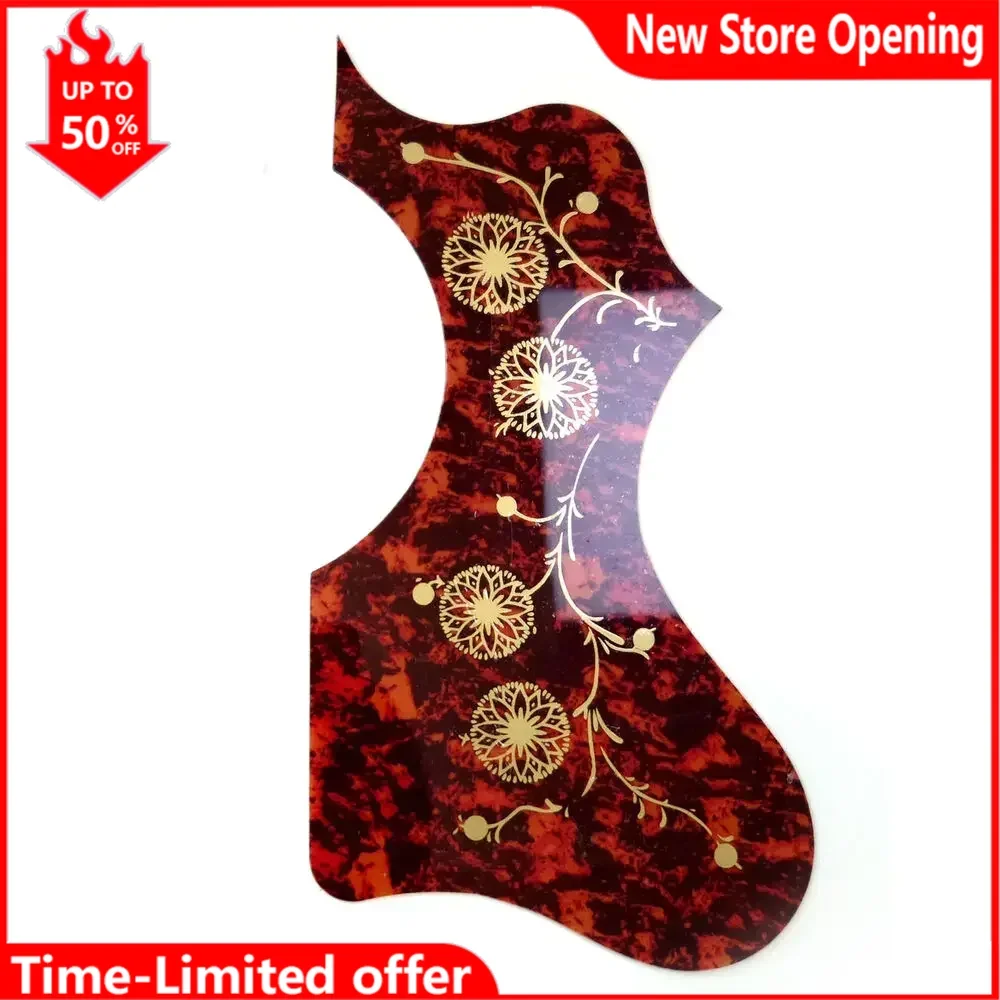 Acoustic Guitar Pickguard Self-adhesive Red Tortoise for EJ-200 Acoustic Guitar Scratch Plate Accessoires