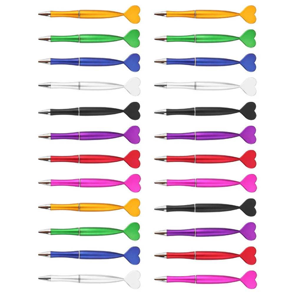 

40Pcs Heart-Shaped Ballpoint Pens Love Design Smooth Writing 1.0mm Black Ink Retractable Roller Pens for Office School