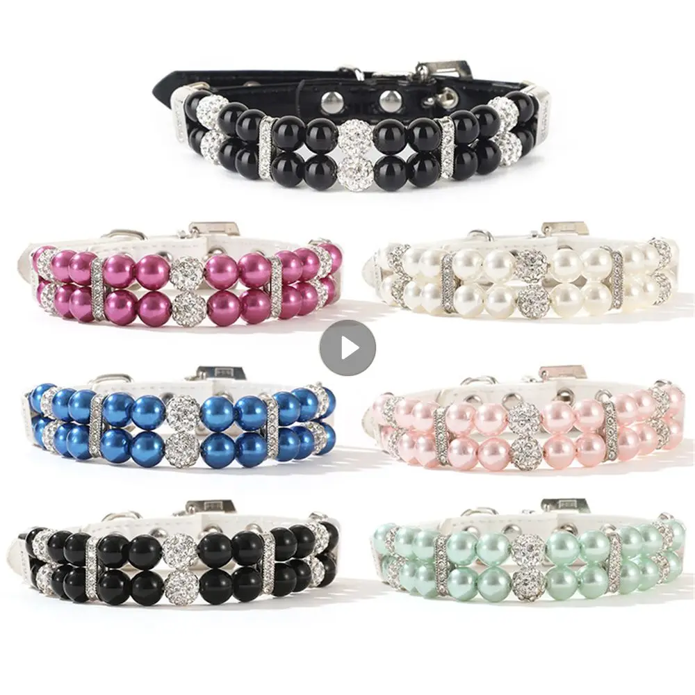 Rhinestone Cat Collar Durable And Sturdy Easy To Assemble And Disassemble Fashion Abs/pu Pet Fashion Luxury Pet Accessories