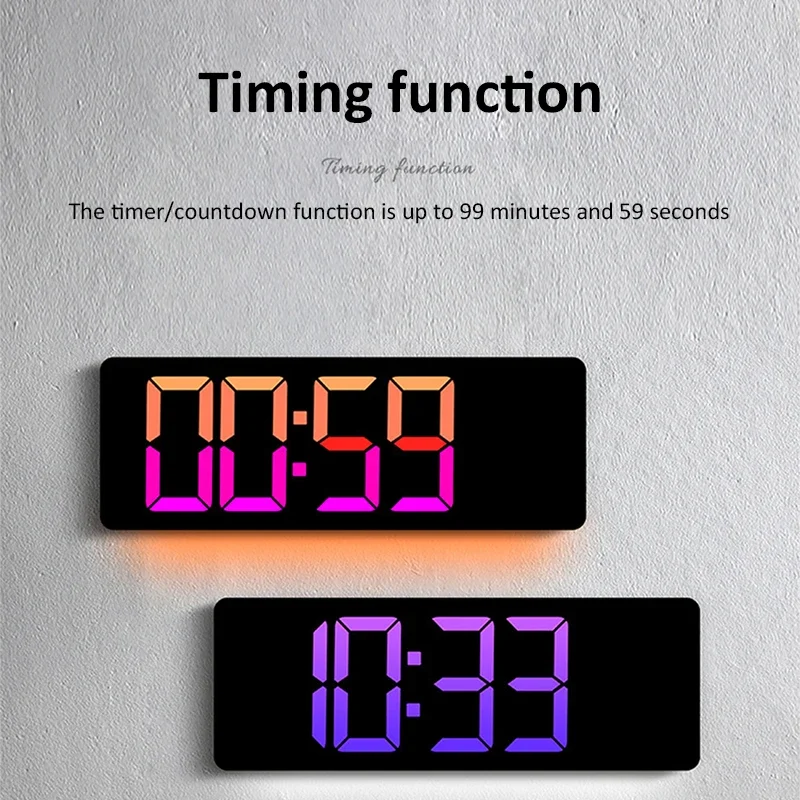 16 Inch Large Digital Wall Clock TEMP Date Week DST Remote Control LED Table Clock 12/24H Electronic LED Alarm Clock Home Decor