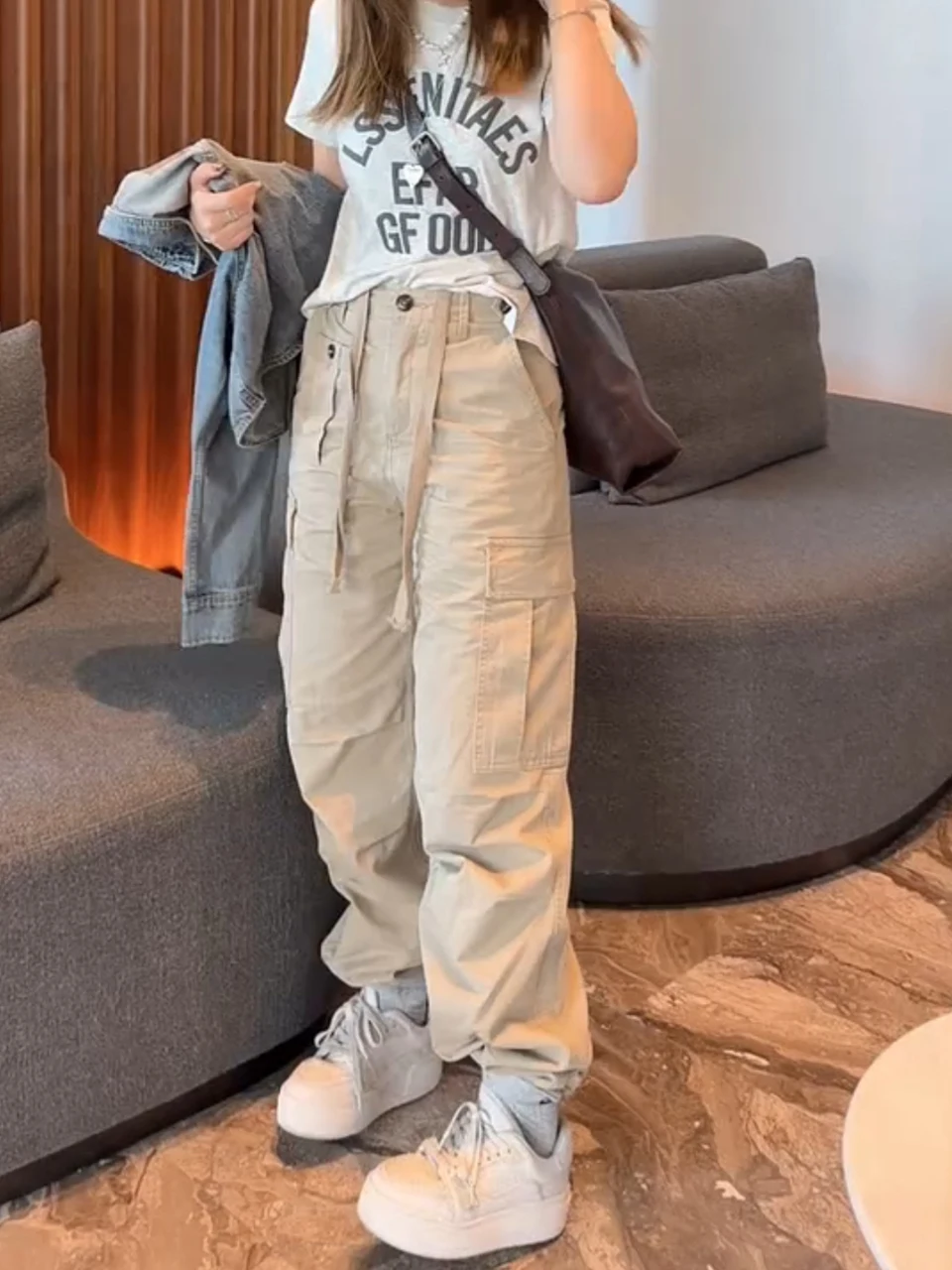 Cool American Style Wide Leg Jeans Women's Autumn 2026 New High Waist Casual Fit plus Size Denim Pants Slimming Effect
