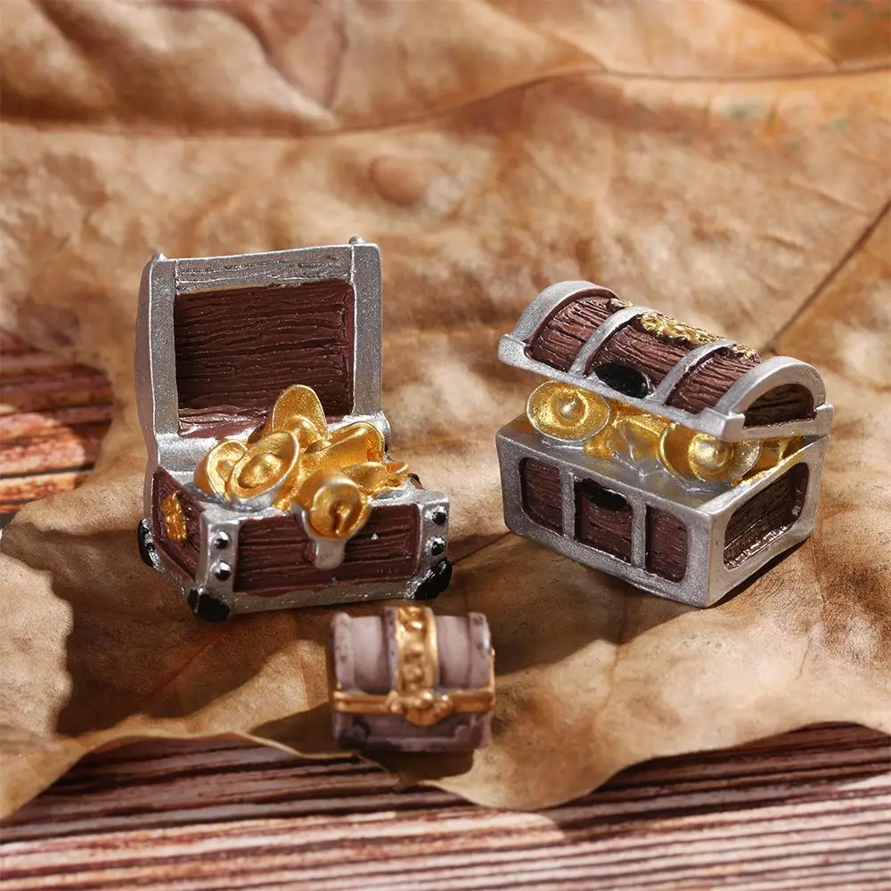 Creative Micro Landscape Home Decoration Miniature Cashbox Jewelry Box Pirate Adventure Game Treasure Chest Figurine