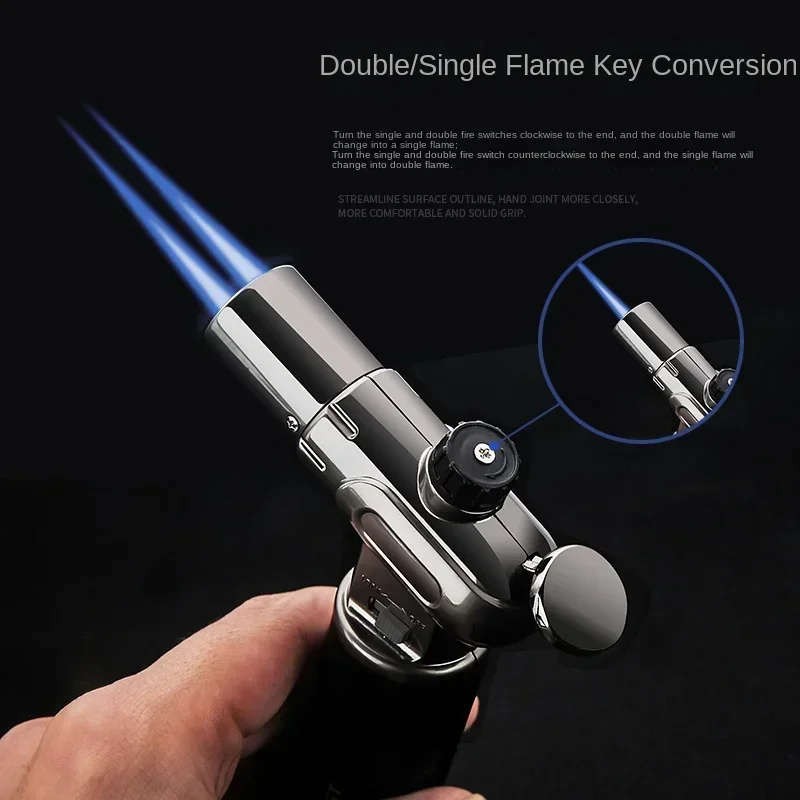 HONEST Metal Single and Double Fire Switching Inflatable Welding Gun Windproof Lighter Outdoor Camping Barbecue Jewelry Welding