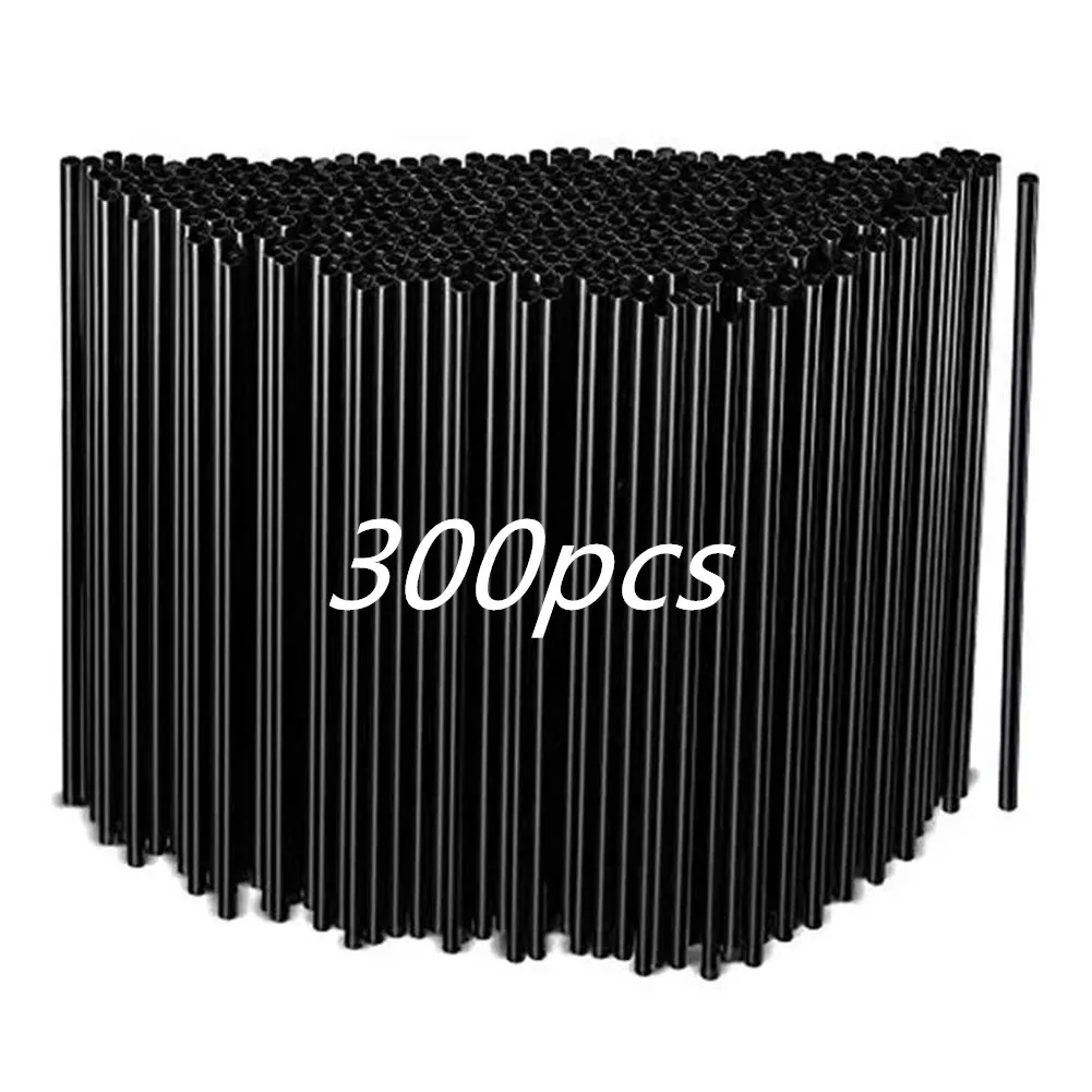 300Pcs Black Drinking Kunststof Straws Bar Party Wedding Kitchen Pajitas Plastique Beverage Straw Wholesale