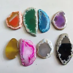 Natural Agate Slice With hole Geode Irregular Jewelry Crystal Stone for DIY Pendant Mineral Home Decoration Healing Reiki Stone