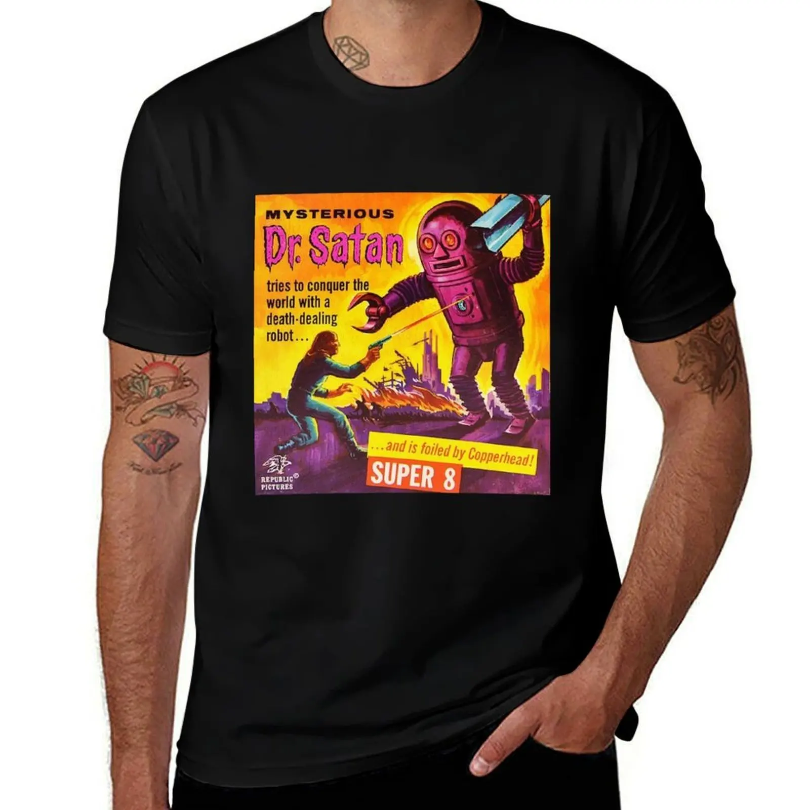 

The Mysterious Dr Satan T-Shirt affliction shirts animal prinfor boys gifts for boyfriend graphic tee shirt men clothes