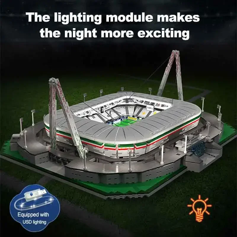 Double Eagle Cada Italian Competitive Stadium Football Club Building Block Model Boy's Collectible Ornament