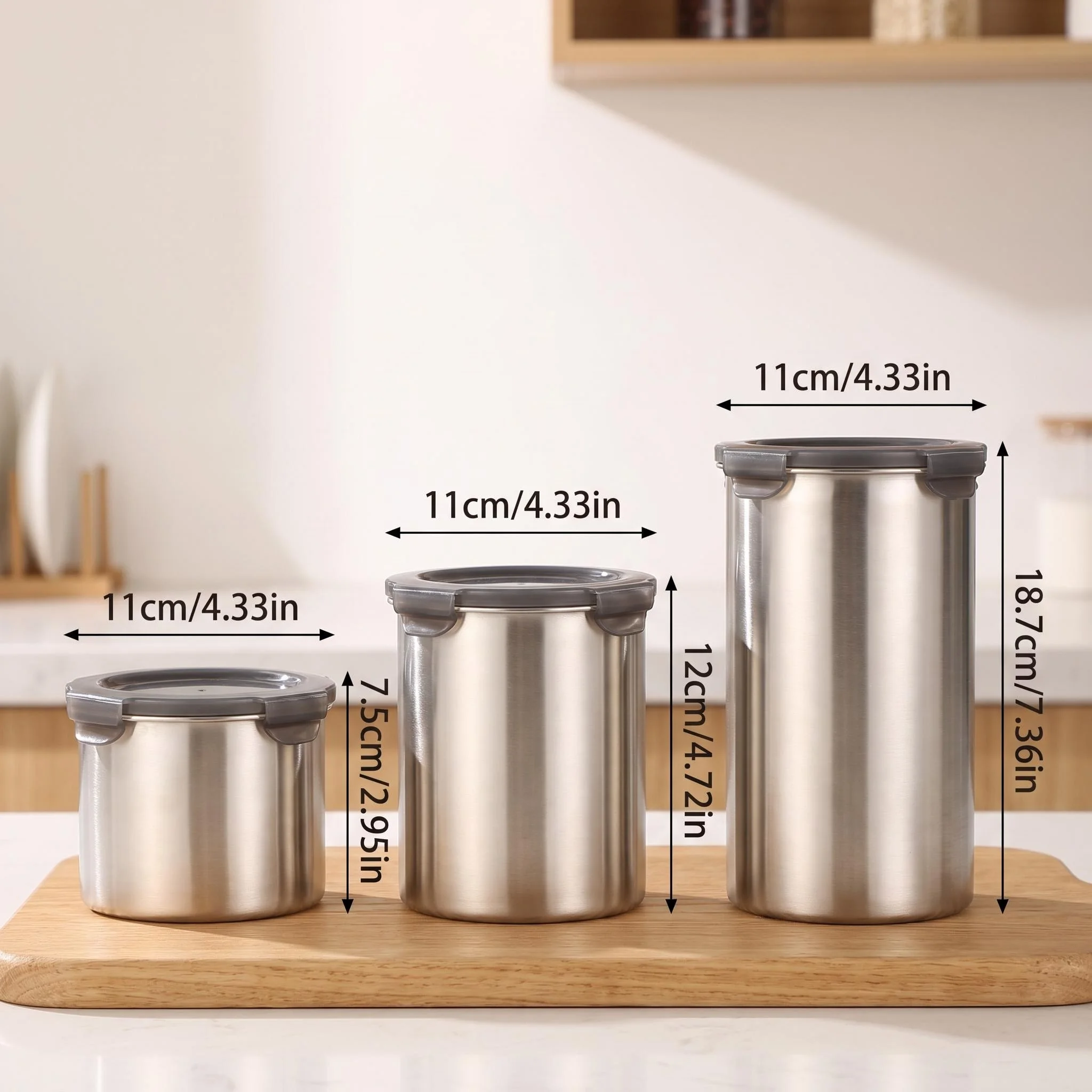 Coffee Storage Box Portable Stainless Canister Hermetic Pot Container Coffee Beans Vacuum Airtight Travel Camping Large Jar Set view 6