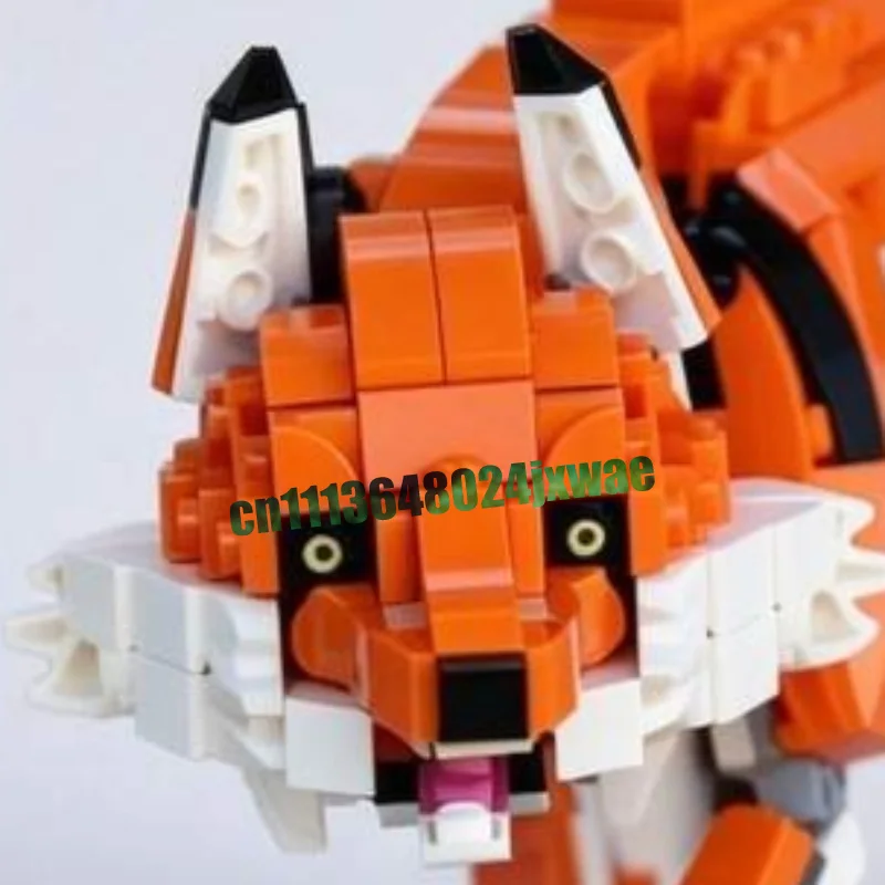NEW 486PCS Red Fox MOC Building Blocks Animal Figure Model DIY Assembly Creative Puzzle Educational Toy Collectible Display Gift view 3