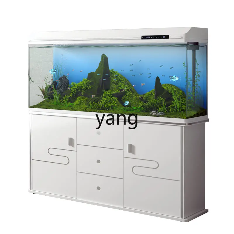 

TGF living room small floor-to-ceiling water-free ecological ultra-white glass advanced medium and large fish tank