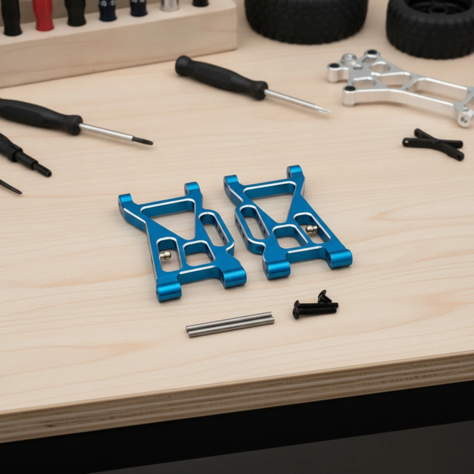 2 Pieces Front Lower Control Arm Lightweight RC Control Arm with Pins Part Precision-Engineered Corrosion-Resistant