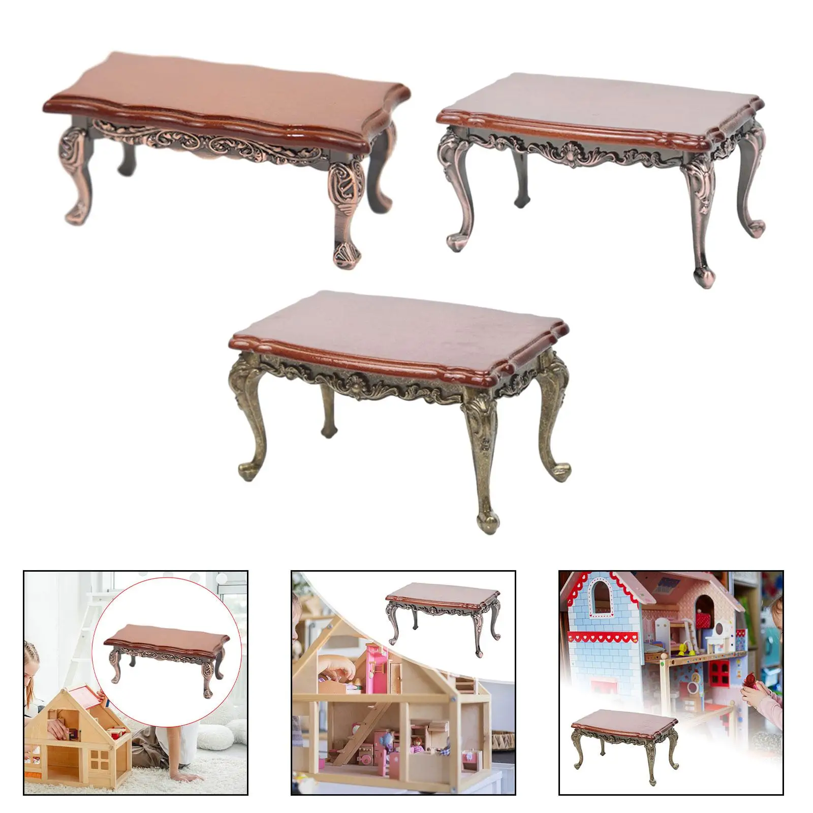 Mini bureau en bois 1:12, meubles miniatures, accessoires de Table, accessoires de poupée jouet