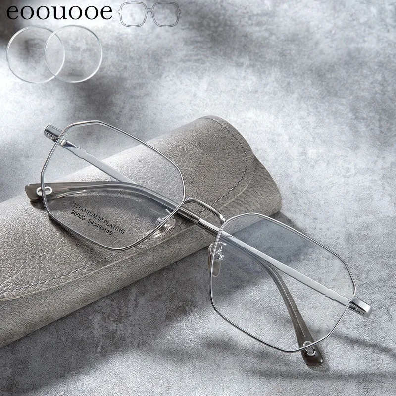 Wide Glasses Frame Double Bridge Square Retro Design Men Eyewear Titanium  Myopia Progressive Prescription Lenses Recipe