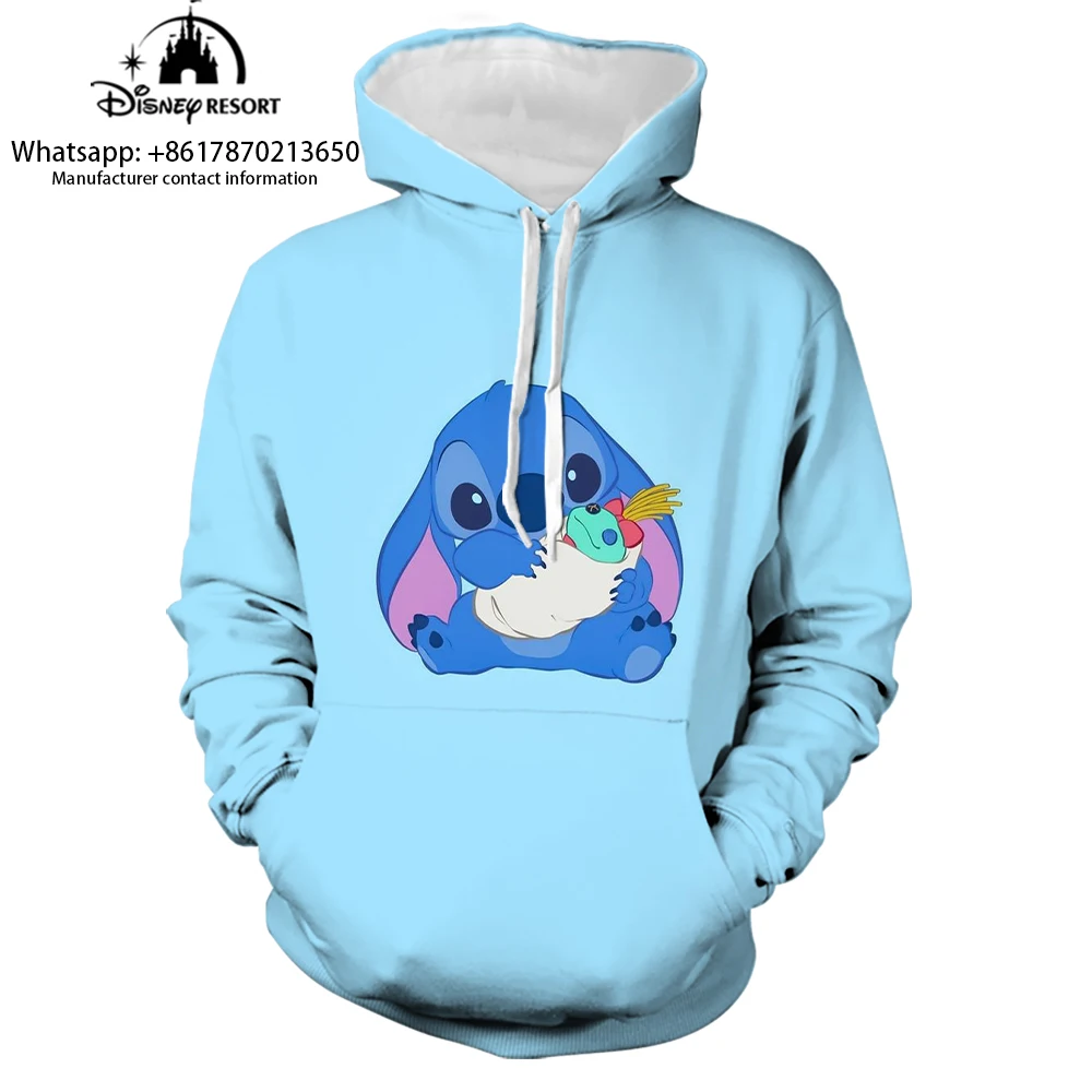 Lilo and Stitch Anime Fashion Unisex Spring 2024 New 3D Printed Kids Hoodies Women\'s Tops Street Style Casual Hoodies y2k