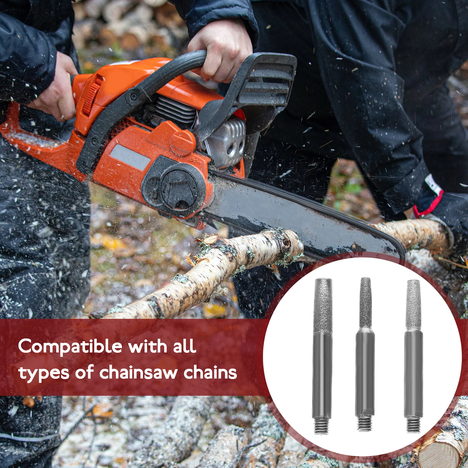 

12Pcs Chainsaw Sharpening Stones 40Mm 48Mm 55Mm Efficient Chain Sharpener Emery Bits for Various Materials Chainsaw Sharpener