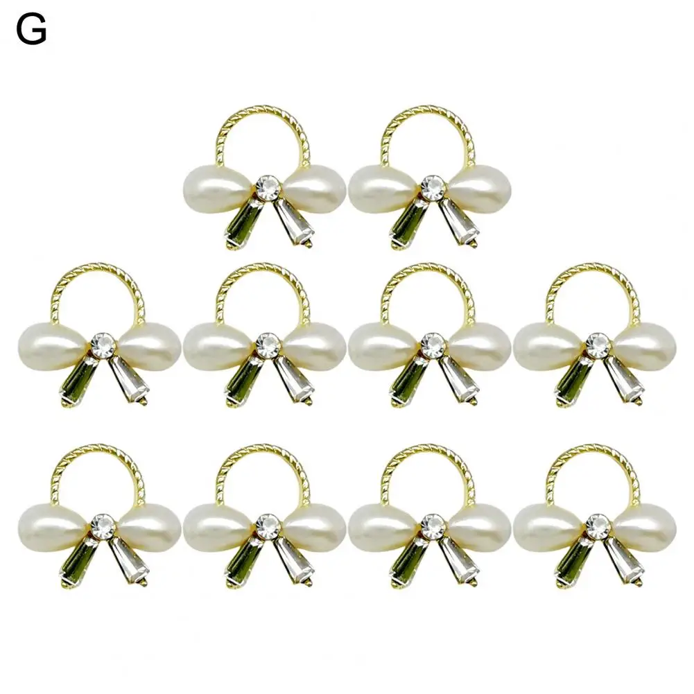 10Pcs Nail Charms  Rust-proof   3D Nail Decors DIY Bow-knot Style Metal 3D Nail Ornaments