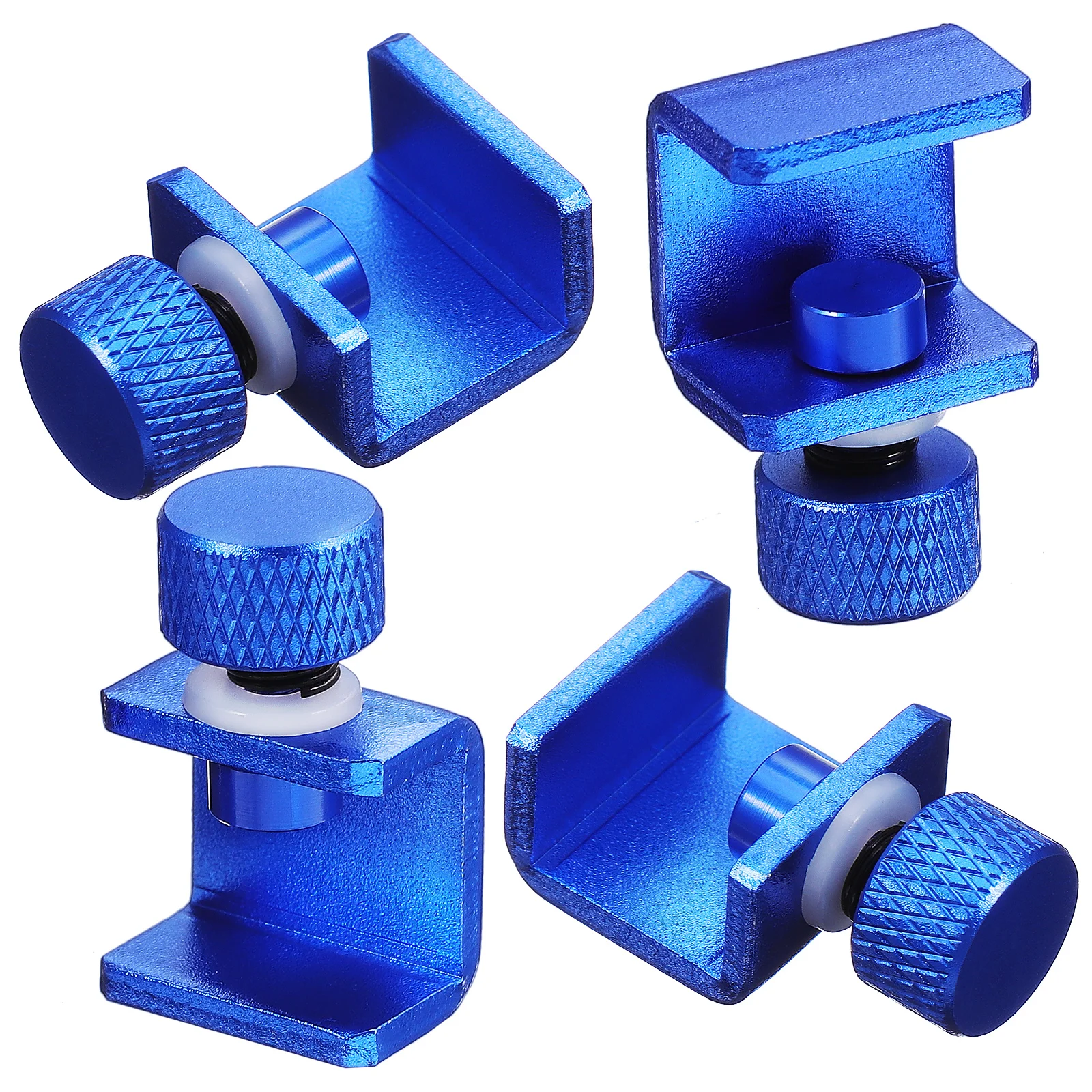 

4pcs Printer Glass Clamps Aluminum Blue Adjustable Bed Clips Fixation Glass Bed Fixing Clips Heat Accessories Platform