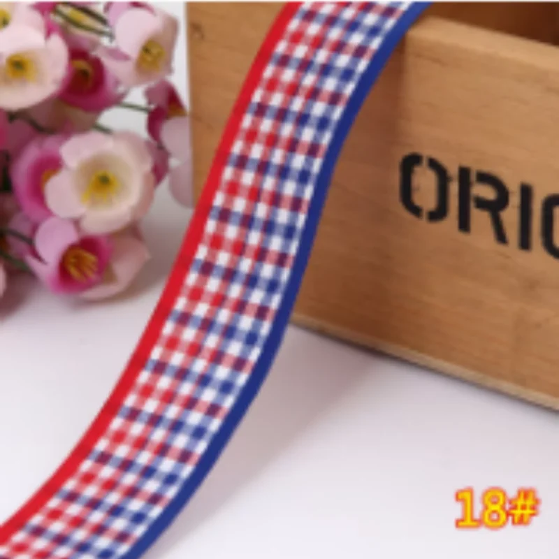 (1 Yards/lot) 2.5cm Multiple Options Scottish Plaid Grid Printed Ribbon for DIY Home Decoration Gift Wrapping Christmas Ribbons