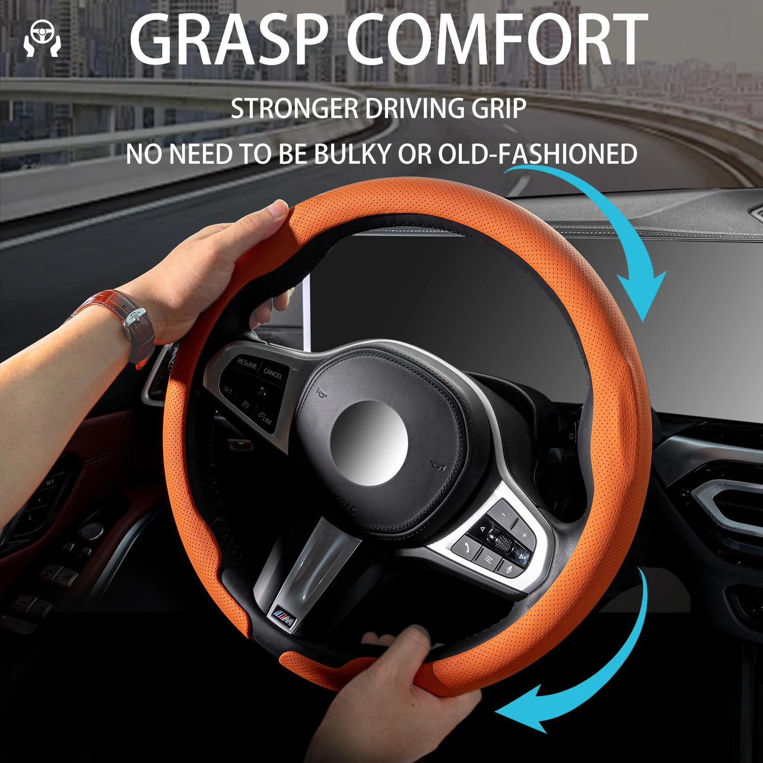 مناسبة لسيارات BMW غطاء عجلة القيادة 357 سلسلة X1 iX3 X2 X5 X6 X7 M4 GT320 li330 325 رقيقة جدا أربعة مواسم تنفس #3