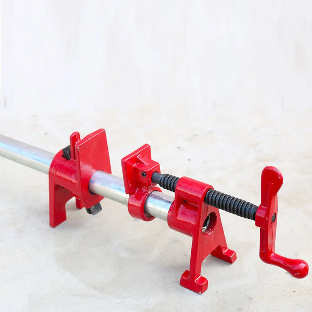 

3/4" Wood Gluing Pipe Clamp Set Heavy Duty PRO Wood Glue Pipe Clamps with Wide Base for Woodworking Cast Iron Kit