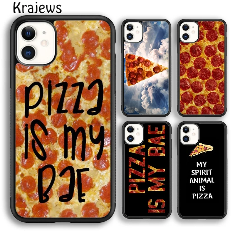 Krajews Capa Black Pizza New Soft Phone Case Cover For iPhone 16 15 SE2020 14 6 7 8 plus 11 12 13 pro max Plus coque Fundas