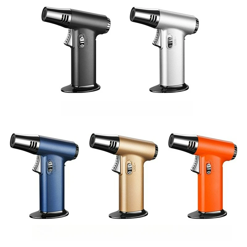 Desktop High Power Spray Gun Windproof Jet Blue Flame Butane Gass Lighter Safety Lock Switch Outdoor BBQ Kitchen Cigar Lighters - Image 6