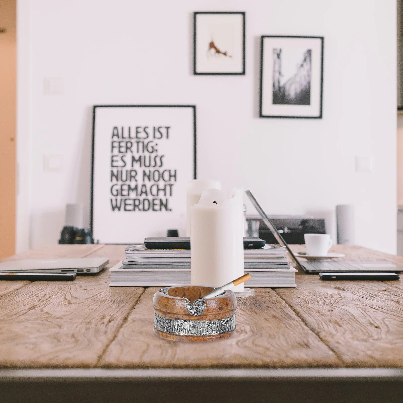 

Деревянная пепельница, домашний декор, контейнер для сажи для спальни, офиса, кафе, декоративное украшение для рабочего стола, домашнее хозяйство