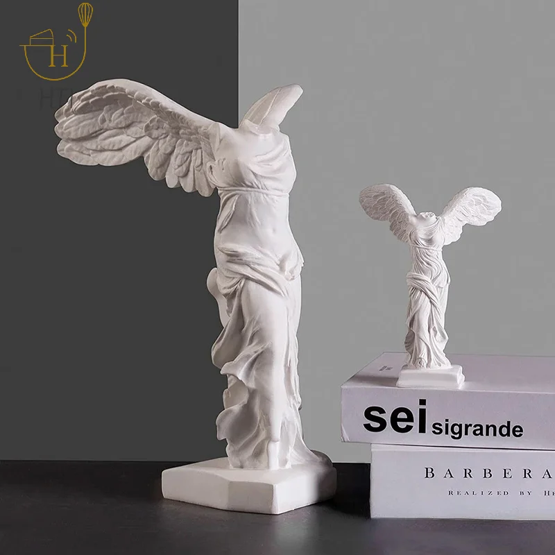 Angel Wing Art Figurine Decoration Greek Goddess Of Victory Character Statue Home Office Decor Resin Sculpture Ornament