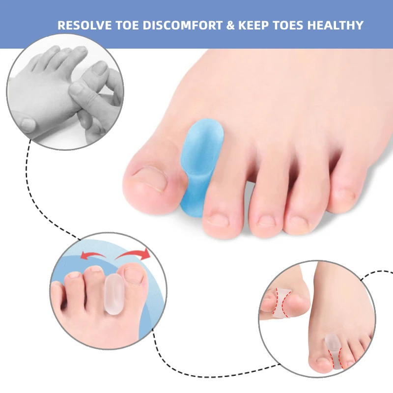 

1Pair Overlapping Toe Splitter Gel Separators Corrector Straightener Soft Silicone Protector Spacer Foot Care Tool Pedicure