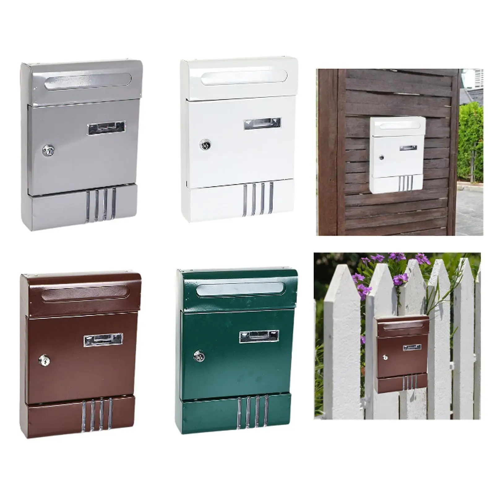 Wall Mounted Mailbox Lockable Easy Installation Home Ornament Minimalist with 2 Keys Letterbox for Office Door Outdoor External
