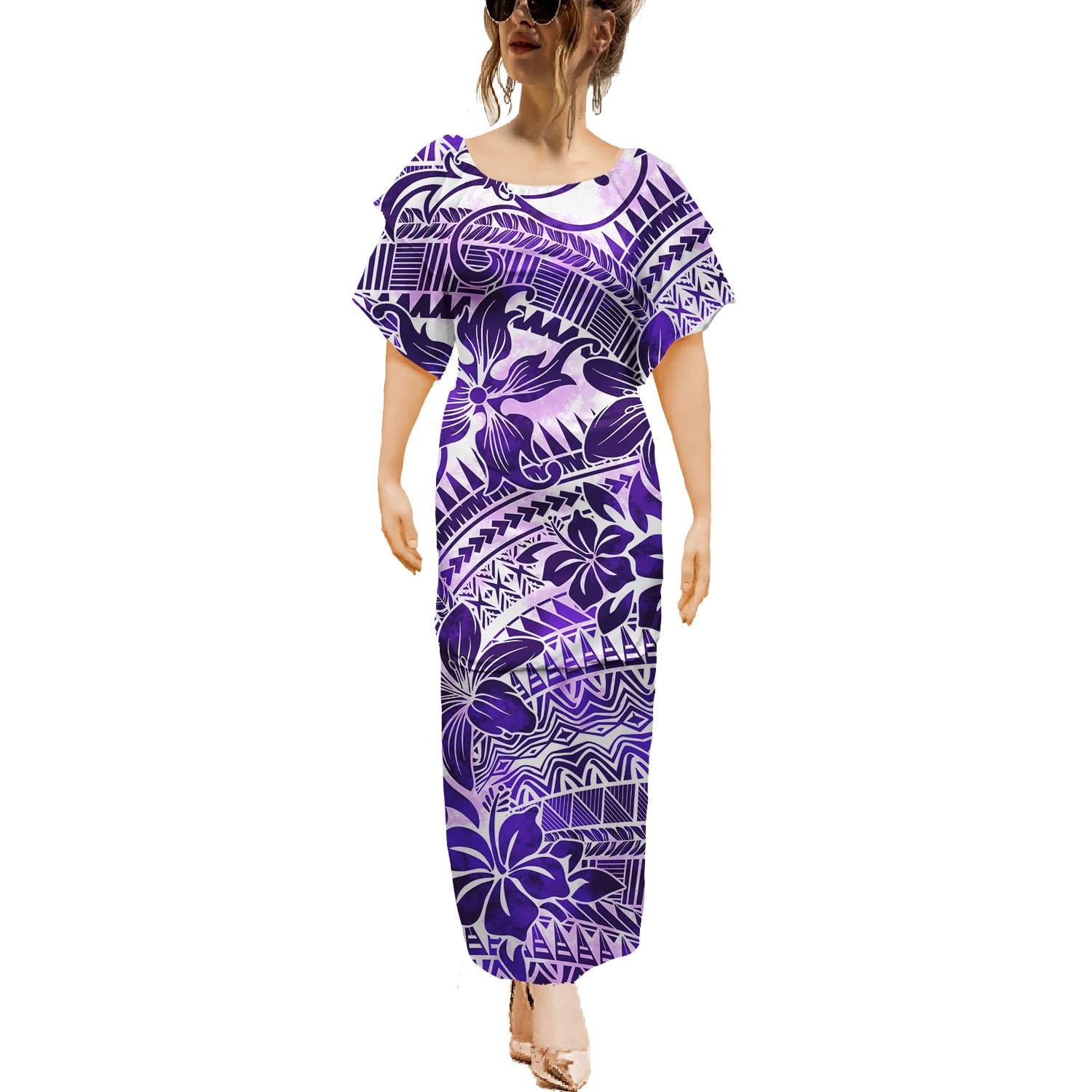 Tonga Puletaha Dress Polynesian Minimalist Style 2 Piece Set Clothing Samoa Women Dresses Tribe Island Church Clothes Custom