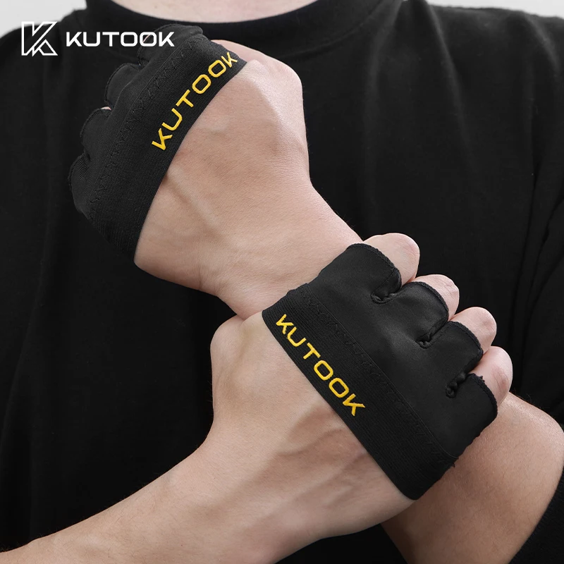 KUTOOK Men's And Women's Fitness Four Fingers Gloves Breathable Anti-slip Shock Absorption Yoga Dumbbell Cycling Sports Gloves