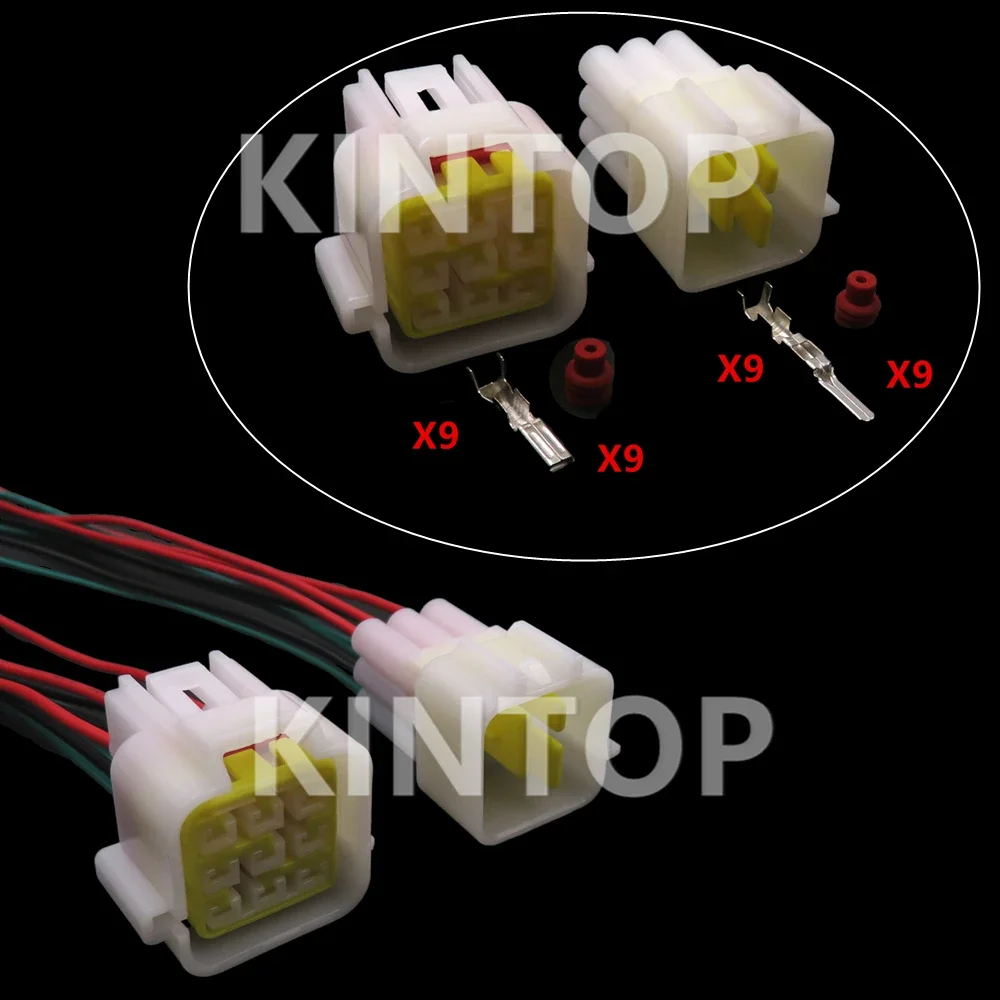 1 Set 9 Pins AC Assembly Automobile Adapter With Wires FW-C-9M-B FW-C-9F-B Plastic Housing Waterproof Socket Car Wire Connector