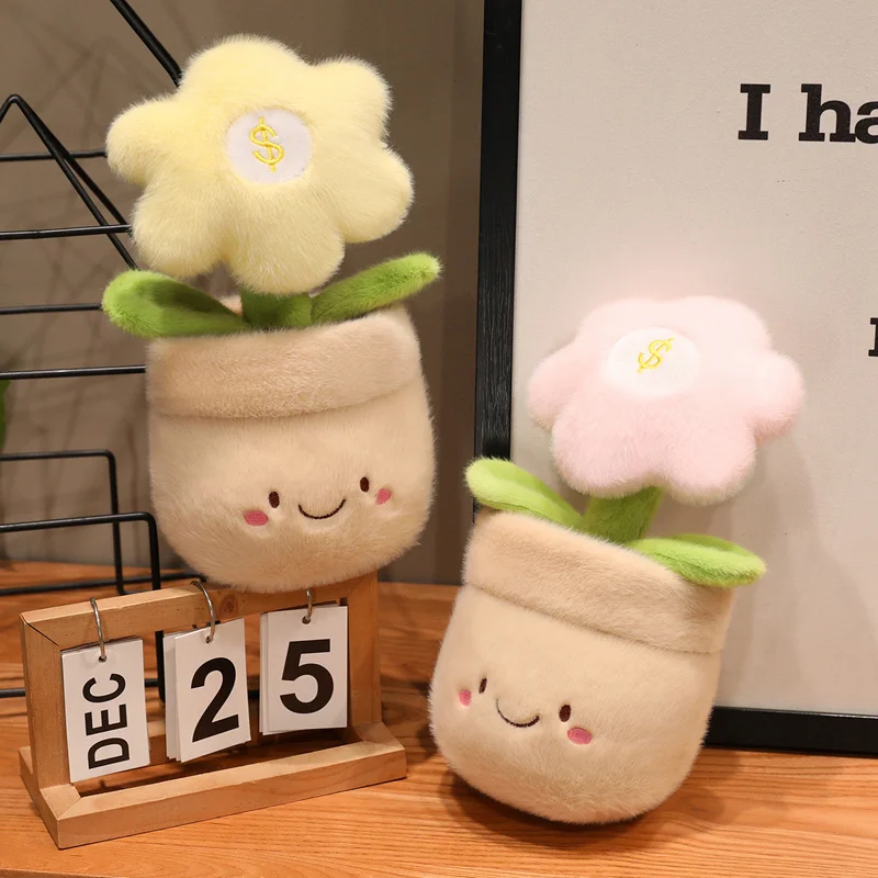 28cm kawaii dos desenhos animados simulação anime adorável vaso flor pelúcia boneca bonito flor artesanal boneca