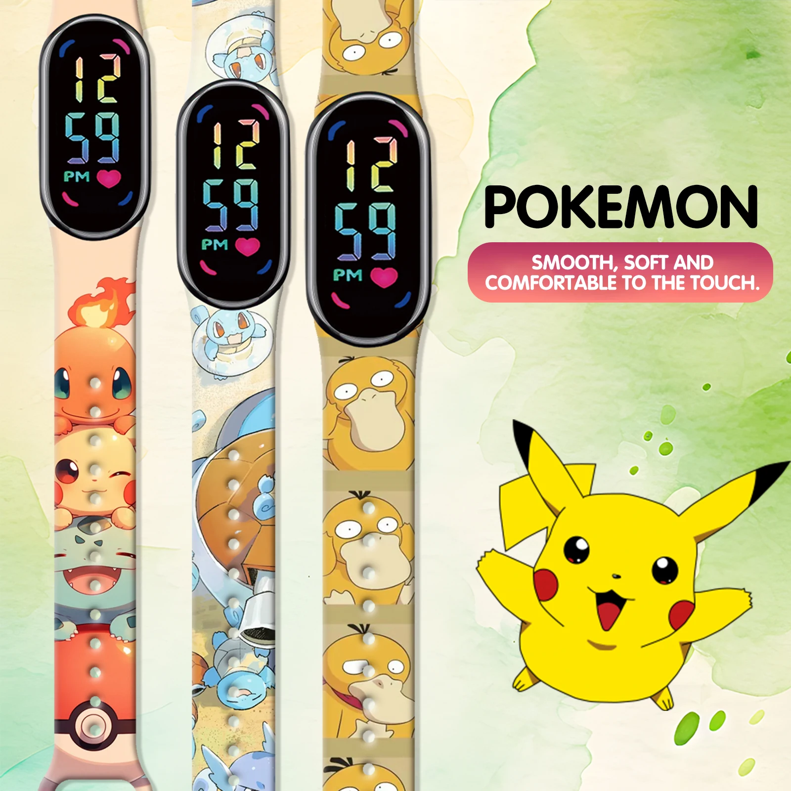 Pokemon Series Printed Wristband for Xiaomi Mi Band 10 Wrist Strap Replaceable Bracelet for Mi Band 9 8 Smart Watchband