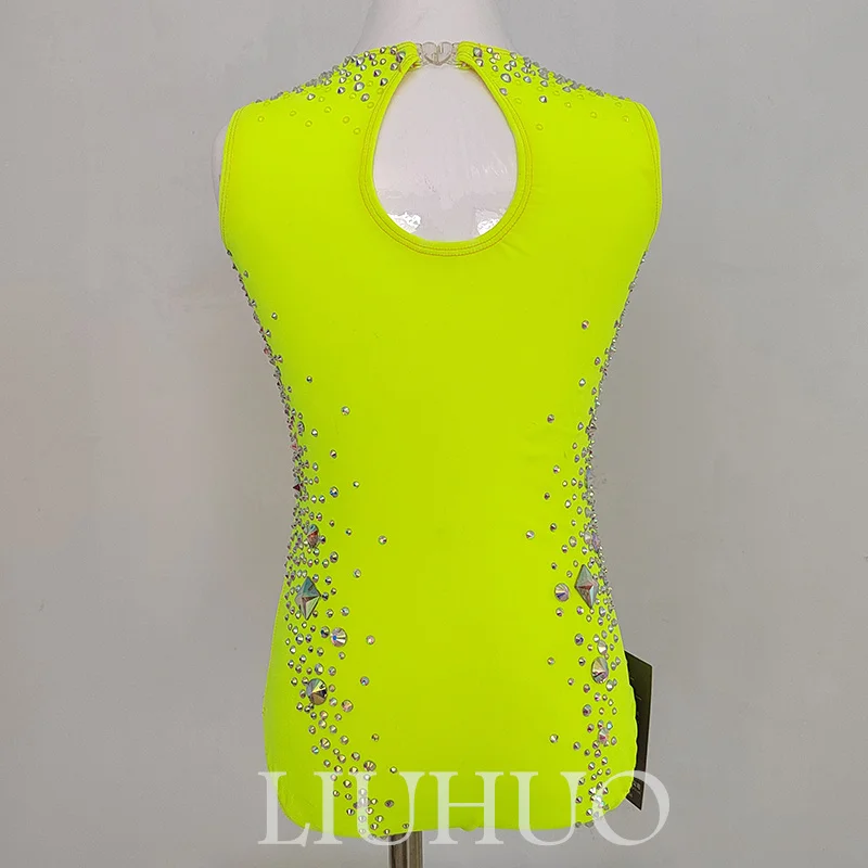 LIUHUO Rhythmic Gymnastics Leotard Competitive Gymnastics Performance Clothing Beautiful Yellow Leotard