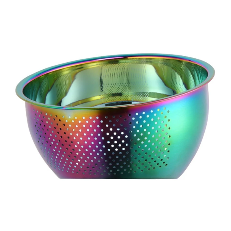Rice Washing Bowl Stainless Steel Versatile 3-In-1 Colander And Kitchen Strainer With Side Drainers For Rice Vegetables