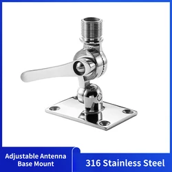 316 Stainless Steel Adjustable Marine Radio VHF 360° Antenna Base Mount Corrosion Resistance Marine Hardware For Boats Yacht