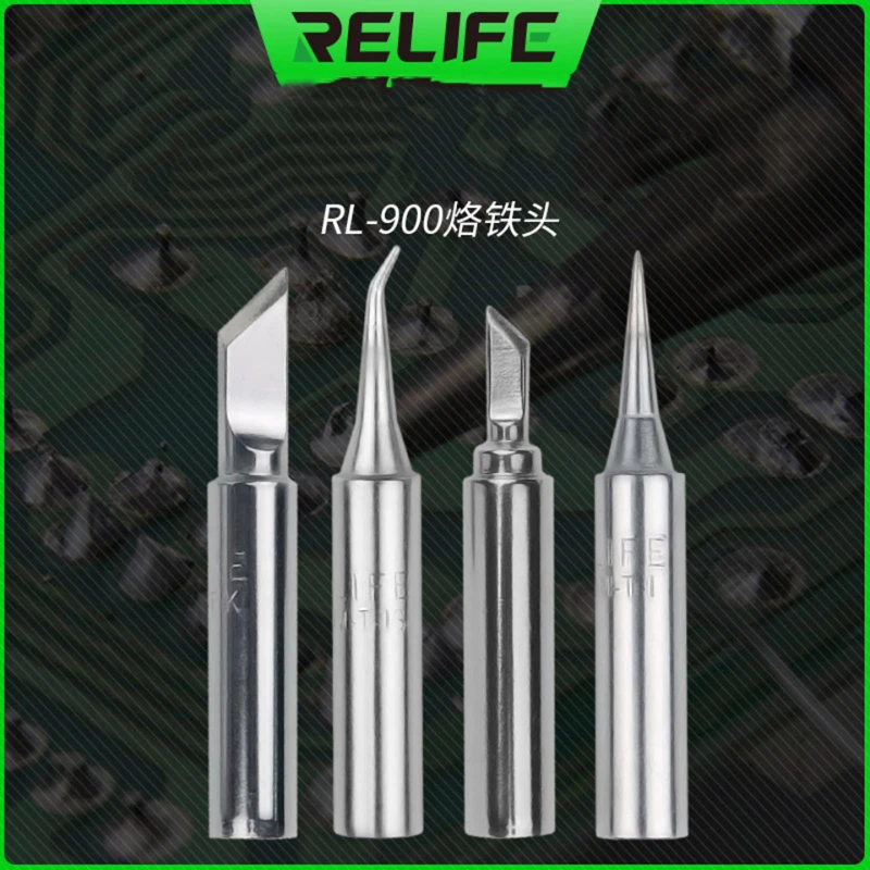 RELIFE RL-900M Series  I/IS/K/SK Lead-free Pure Copper Electric Soldering Iron Tip For PCB BGA IC Chip Repair Solder Tool Kit