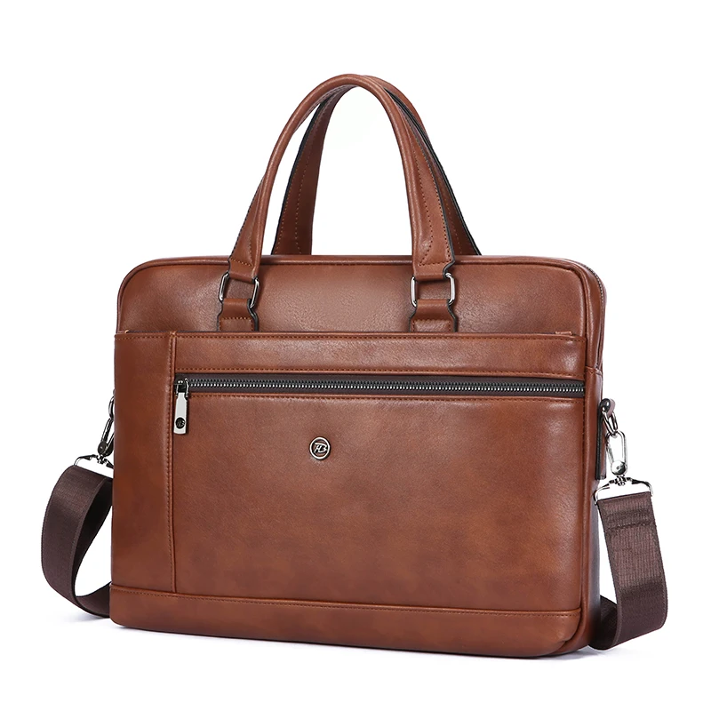 Men Oil Waxy Leather Antique Design Black Business Briefcase 16