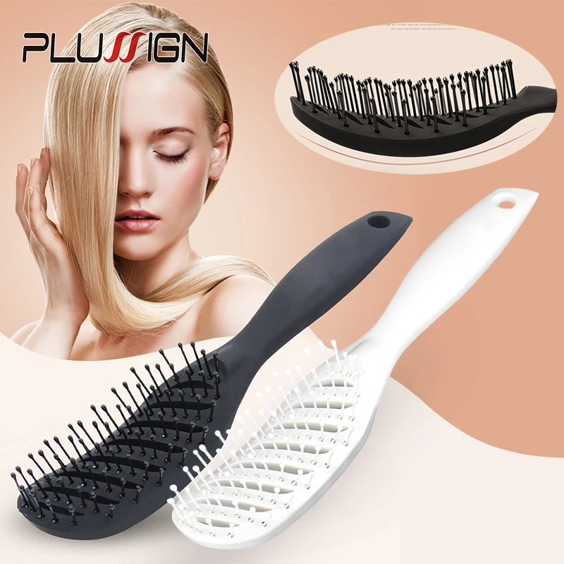 

Curly Hair Styling Vent Brush, Anti-Static Detangling Comb, Scalp Massager, Curved Blow Drying Brush for Salon & Home Hair Care
