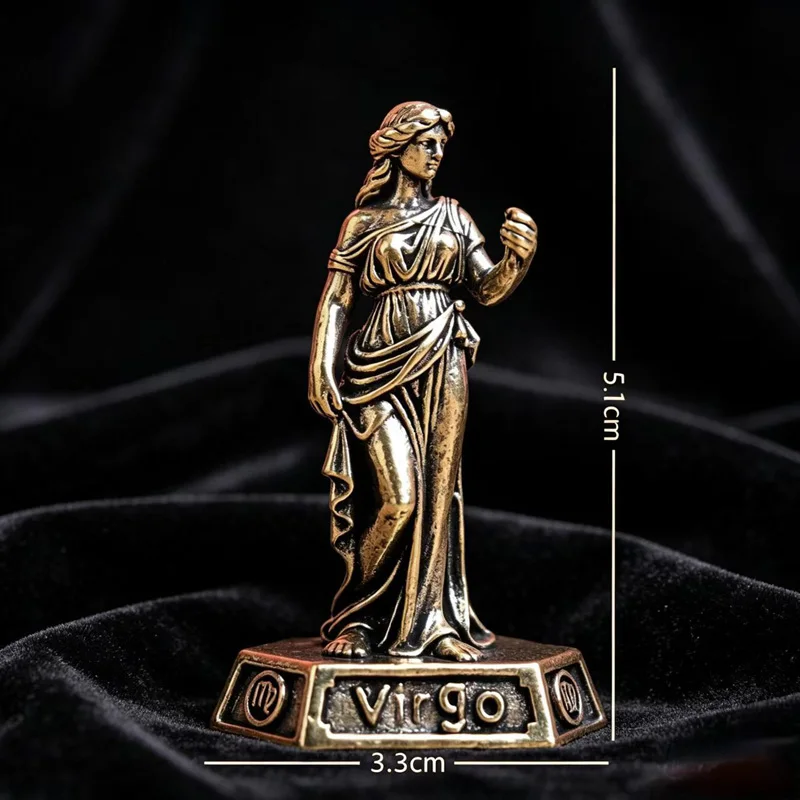 Handgefertigte Messing-Sternzeichen Vintage-Konstellationsstatuen Zwölf Sternzeichen Kreative Desktop-Kunsthandwerke Ornamente Geschenkidee – Detail 3