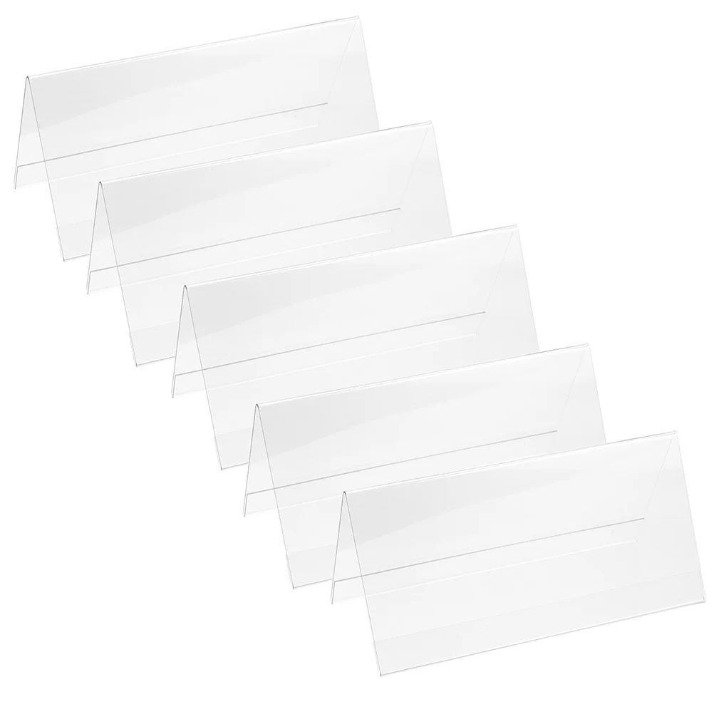 5pcs Acrylic Conference Table Cards Desktop Sign Name Plate Display Stand Clear Reusable Wedding Party Seat Market