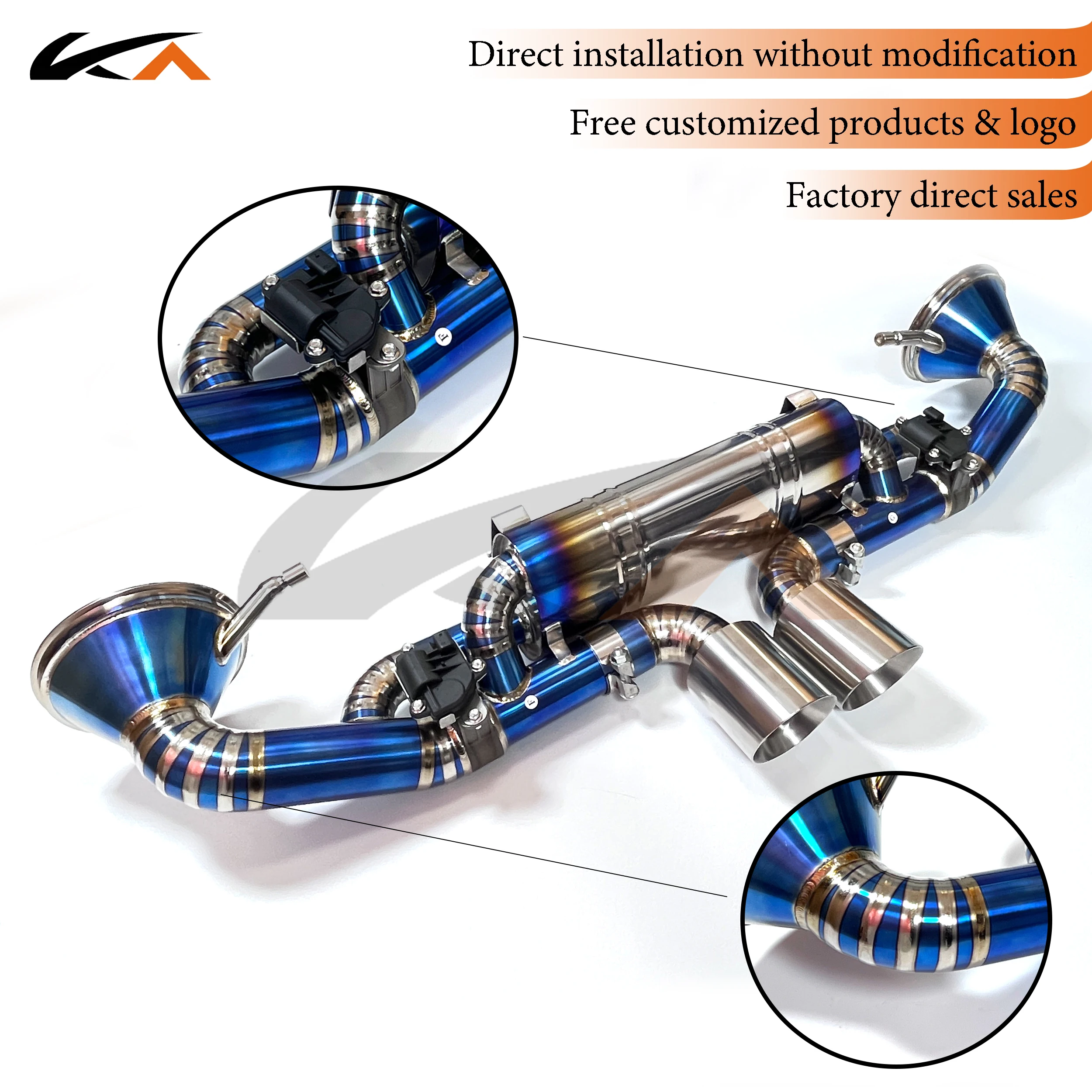 

KA Tuning exhaust system titanium alloy catback for Porsche 911 992 GT3 rear section performance parts muffler valve