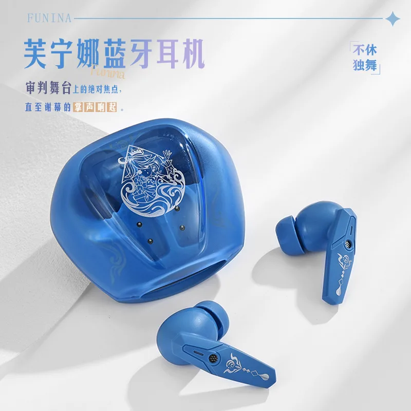 

Game Genshin Impact Furina Cospaly Wireless Earbuds Focalors Noise Reduction Wanderer Bluetooth Earphones 5.3 HD For Android