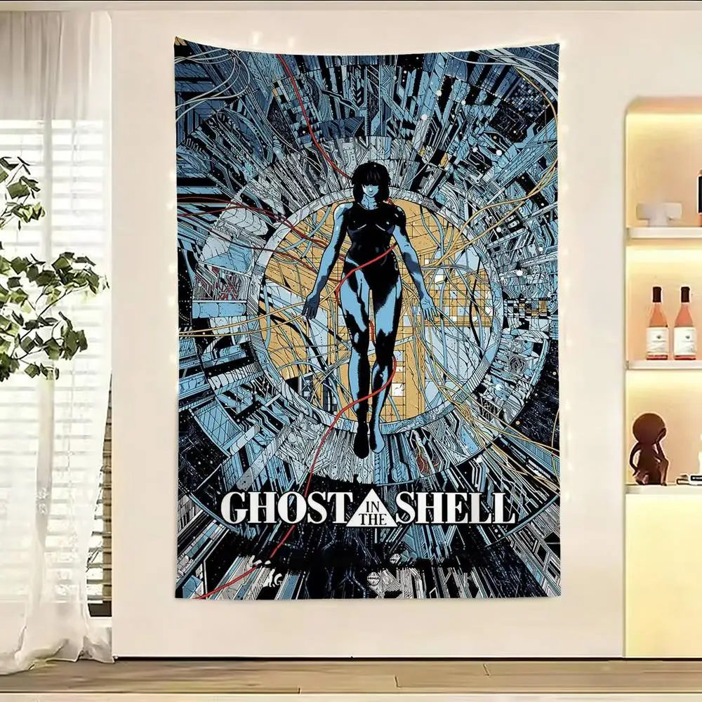 

G-Ghost In The S-Shell Flag Digital Printing Banner for Garage Wall Out Door Decoration