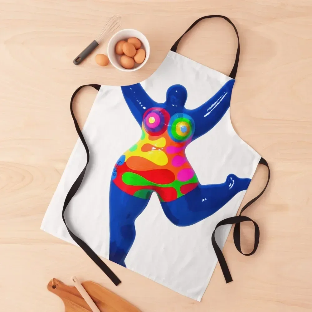 Blue Nana Biriney - tribute to Niki de Saint Phalle Apron Woman Work painters Apron