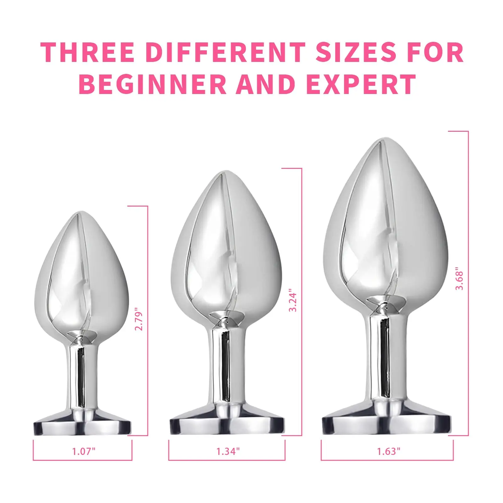 Металлическая анальная пробка - набор анальных пробок, 3-х шт. Анальные пробки, анальная пробка, но пробка, устройство сексуальной стимуляции для комплекта анальных пробок, игрушка для анального секса