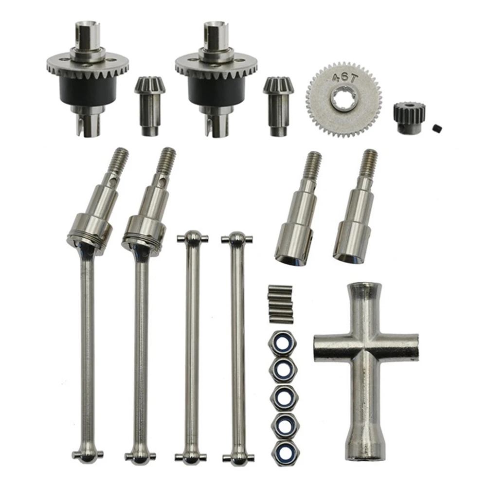 Diferencial de metal e Drive Shaft Set, Brushless RC Car Upgrades Peças, SCY 16101, 16102, 16103, 16201 Pro, 1/16