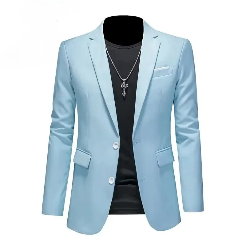 Weiße formelle Jacken für Herren, zwei Knöpfe, langärmelig, koreanische Herrenanzugjacken, Bürokleidung, Hochzeitsblazer – Detail 5